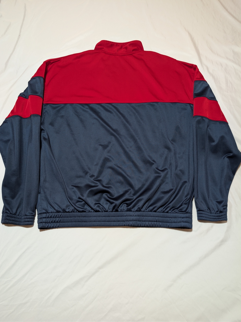 Vintage Perry Ellis America Men's Size L Full Zip Track Jacket Red Navy Blue - Picture 2 of 6
